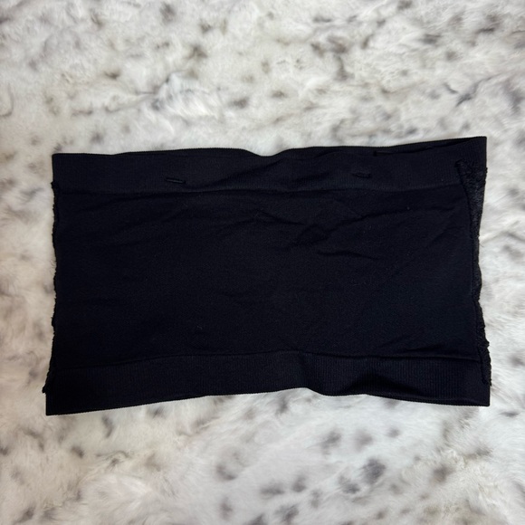 Bandeau tube top rhinestone crystal diamond bling black silver lace stretchy y2k - Picture 5 of 6